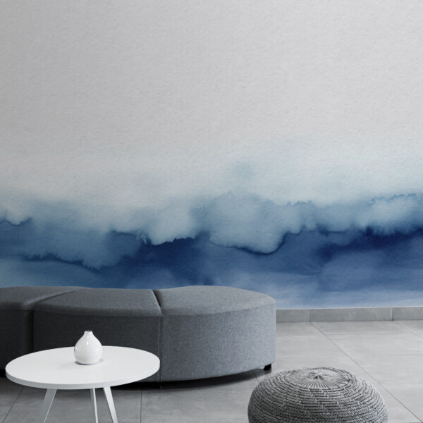 Fototapeta Niebiesko-biała akwarela