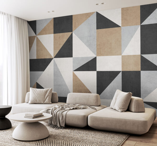 Geometryczny wzór w neutralnych kolorach Fototapeta Geometryczny wzór w neutralnych kolorach