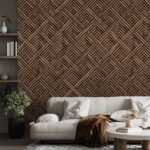 Fototapeta Geometryczna, tkana tekstura w kolorze brązowym