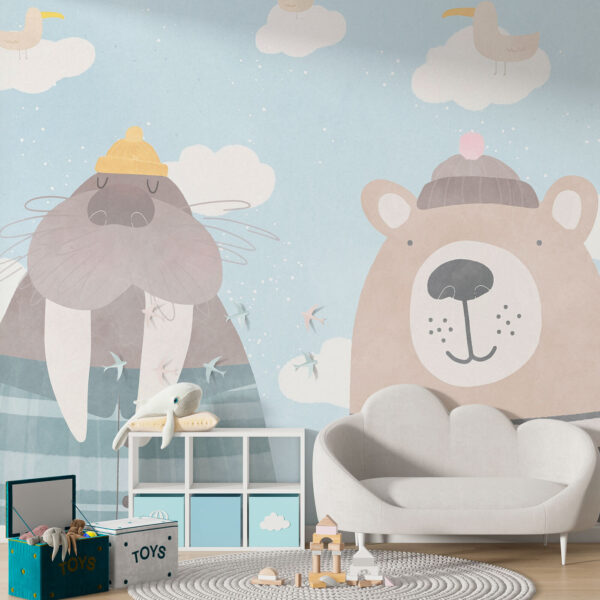 Fototapeta Mors w czapce i krótkich spodenkach