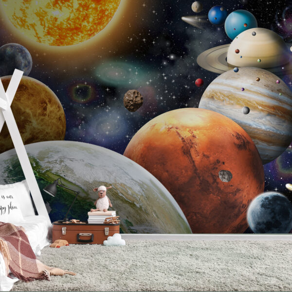 Planety i gwiazdy w kosmosie Fototapeta Planety i gwiazdy w kosmosie