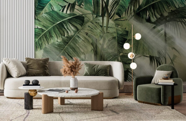 Fototapeta Światło słoneczne przebijające się przez bujne liście