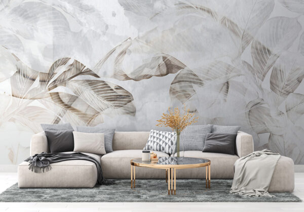 Fototapeta Abstrakcyjne liście z delikatnym cieniowaniem