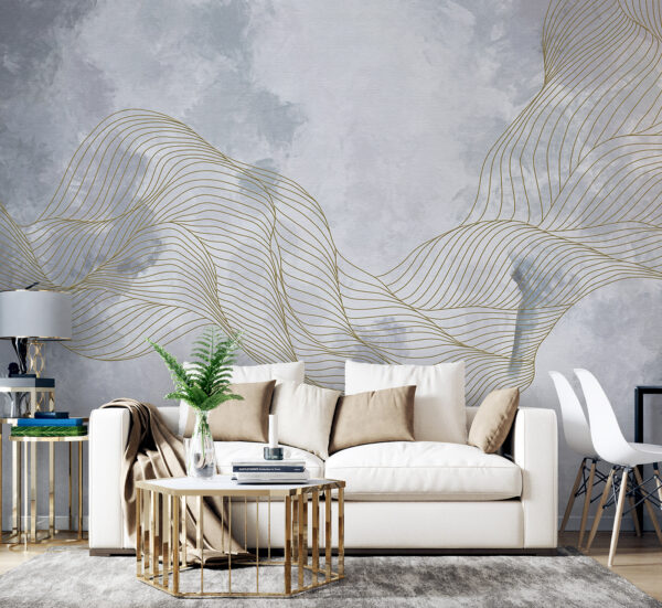Eleganckie fale na teksturowanym tle. Fototapeta Eleganckie fale na teksturowanym tle.