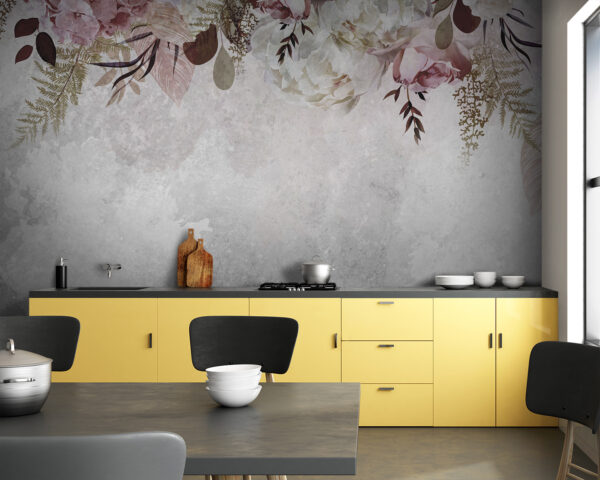 Fototapeta Kwiatowa elegancja na teksturowanym tle