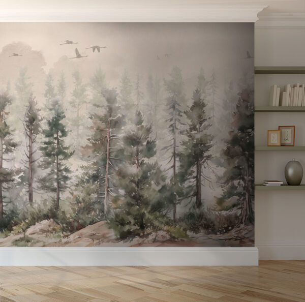 Akwarela drzewa Fototapeta Akwarela drzewa
