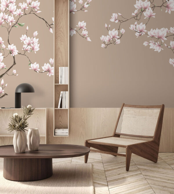 Kwitnące gałęzie magnolii w pastelowych kolorach Fototapeta Kwitnące gałęzie magnolii w pastelowych kolorach