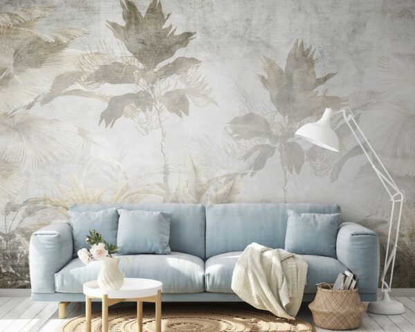 Fototapeta Abstrakcyjne liście w delikatnych odcieniach ziemi