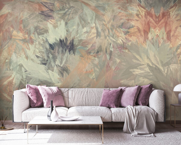 Fototapeta Pastelowe abstrakcyjne liście, skomplikowany wzór