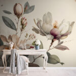 Fototapeta Magnolia kwitnie z wdziękiem i elegancją.
