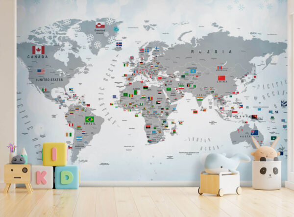 Mapa Australii z flagami Fototapeta Mapa Australii z flagami