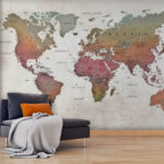 Fototapeta Mapa Australii z czarnym tekstem