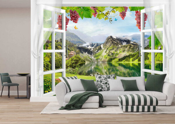 Budynek z drzewami w tle Fototapeta Budynek z drzewami w tle
