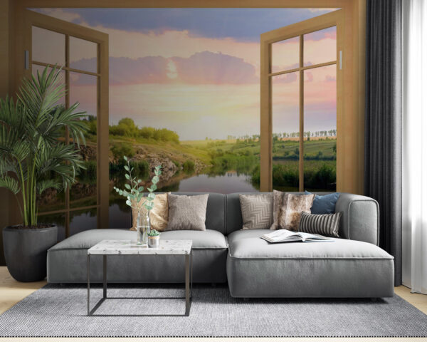 Fototapeta Widok na rzekę z okna