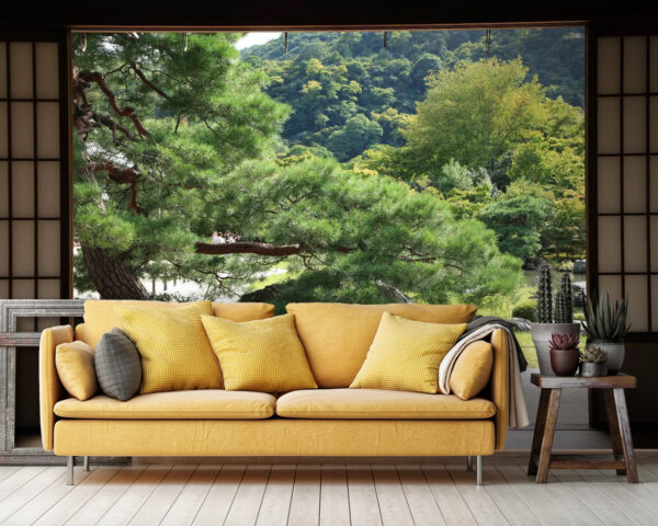 Fototapeta Widok na las z pokoju