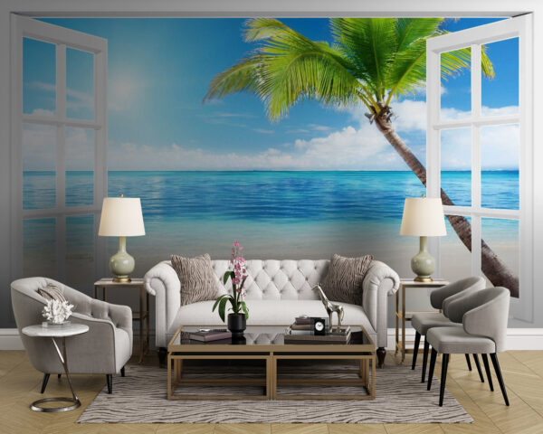 Fototapeta Drzwi otwarte na plażę (SKU: u54977) Fototapeta Fototapeta Drzwi otwarte na plażę (SKU: u54977)