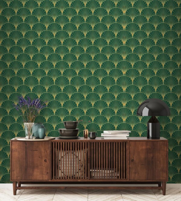 Fototapeta Zielony i żółty wzór