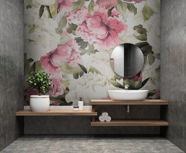 Fototapeta Wzór różowych i białych kwiatów