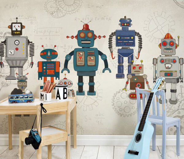 Kreskówka przedstawiająca robota Fototapeta Kreskówka przedstawiająca robota