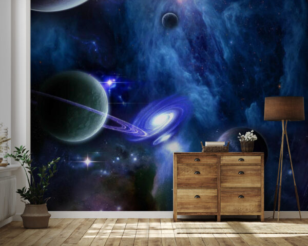 Planeta w kosmosie z gwiazdami Fototapeta Planeta w kosmosie z gwiazdami