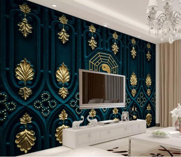 Eleganckie wzory na ciemnej powierzchni. Fototapeta Eleganckie wzory na ciemnej powierzchni.