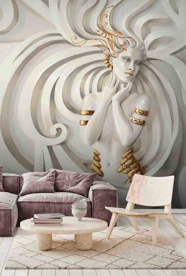 Elegancka sylwetka w wirujące wzory Fototapeta Elegancka sylwetka w wirujące wzory