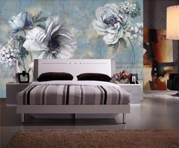 Malowanie kwiatów i nut Fototapeta Malowanie kwiatów i nut