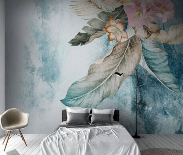 Kwiatowa elegancja na spokojnym tle Fototapeta Kwiatowa elegancja na spokojnym tle