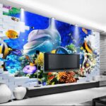 Fototapeta Mural przedstawiający rybę i delfiny