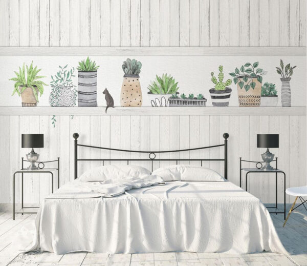 Fototapeta Rząd roślin doniczkowych