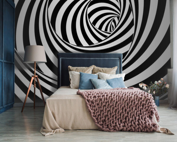 Czarno-biały wzór spirali Fototapeta Czarno-biały wzór spirali