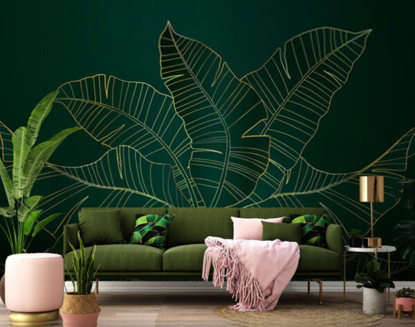 Fototapeta Miękkie liście na ciemnym tle