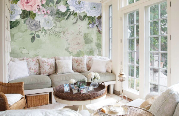 Fototapeta Kwiatowa elegancja na delikatnym tle