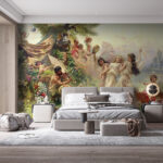 Fototapeta Obraz ludzi tańczących w lesie