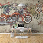 Fototapeta Motocykl na mapie