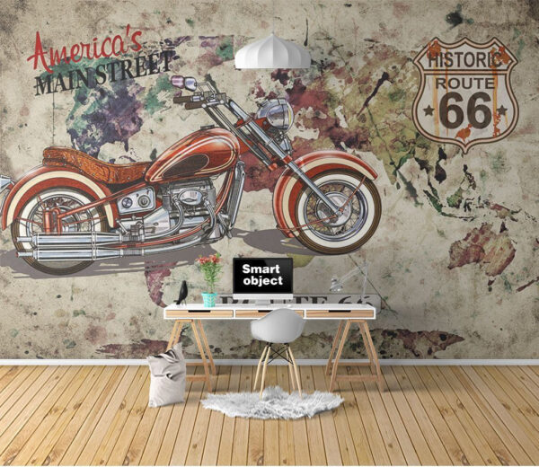 Motocykl na mapie Fototapeta Motocykl na mapie