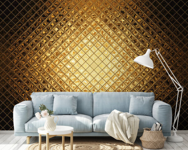 Błyszczący geometryczny wzór w romby Fototapeta Błyszczący geometryczny wzór w romby