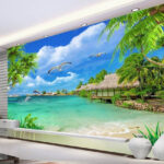 Fototapeta Biały ptak lecący po niebie