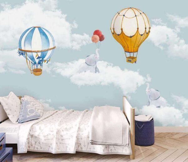 Balon na ogrzane powietrze na niebie Fototapeta Balon na ogrzane powietrze na niebie
