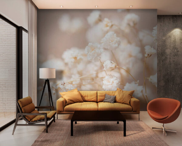 Delikatna biała kompozycja kwiatowa Fototapeta Delikatna biała kompozycja kwiatowa