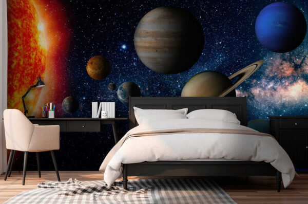 Planeta w kosmosie z gwiazdami Fototapeta Planeta w kosmosie z gwiazdami