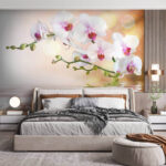 Fototapeta Orchidee odbijające się w spokojnej wodzie