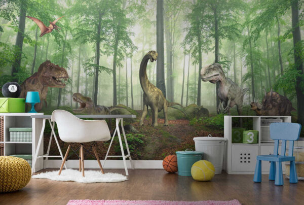 Dinozaur w lesie Fototapeta Dinozaur w lesie