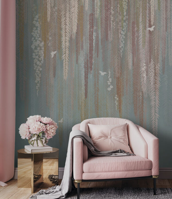 Elegancki kwiatowy gobelin w delikatnych kolorach Fototapeta Elegancki kwiatowy gobelin w delikatnych kolorach