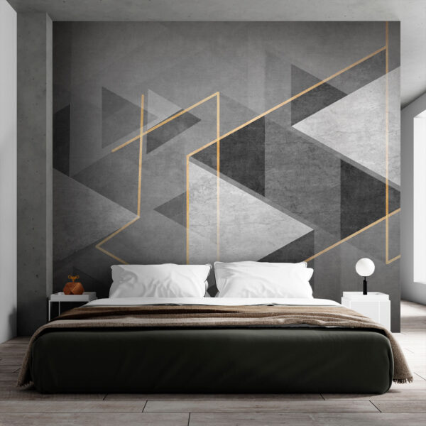 Abstrakcyjna geometria w kolorze monochromatycznym i żółtym Fototapeta Abstrakcyjna geometria w kolorze monochromatycznym i żółtym