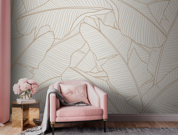 Wzór liścia z eleganckimi liniami Fototapeta Wzór liścia z eleganckimi liniami