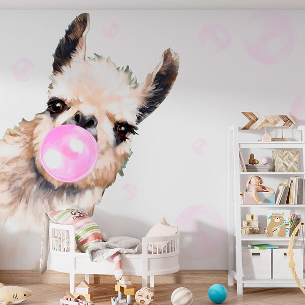 Llama dmuchająca bańkę Fototapeta Llama dmuchająca bańkę