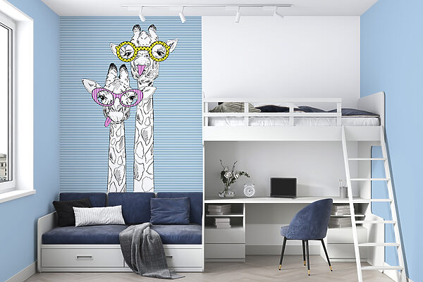 Para żyraf w okularach Fototapeta Para żyraf w okularach