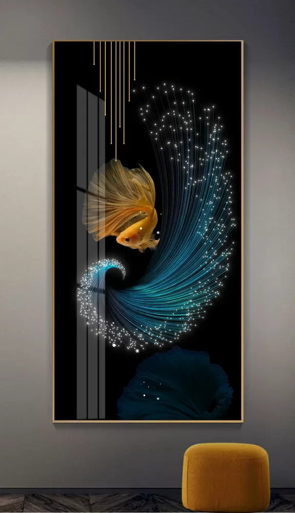 Eleganckie Betta Swirls w neonowym świetle Obraz Eleganckie Betta Swirls w neonowym świetle