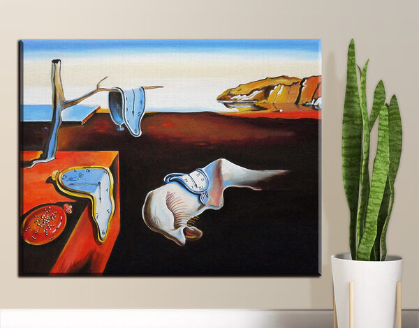 Topniejące zegary w surrealistycznym krajobrazie Obraz Topniejące zegary w surrealistycznym krajobrazie
